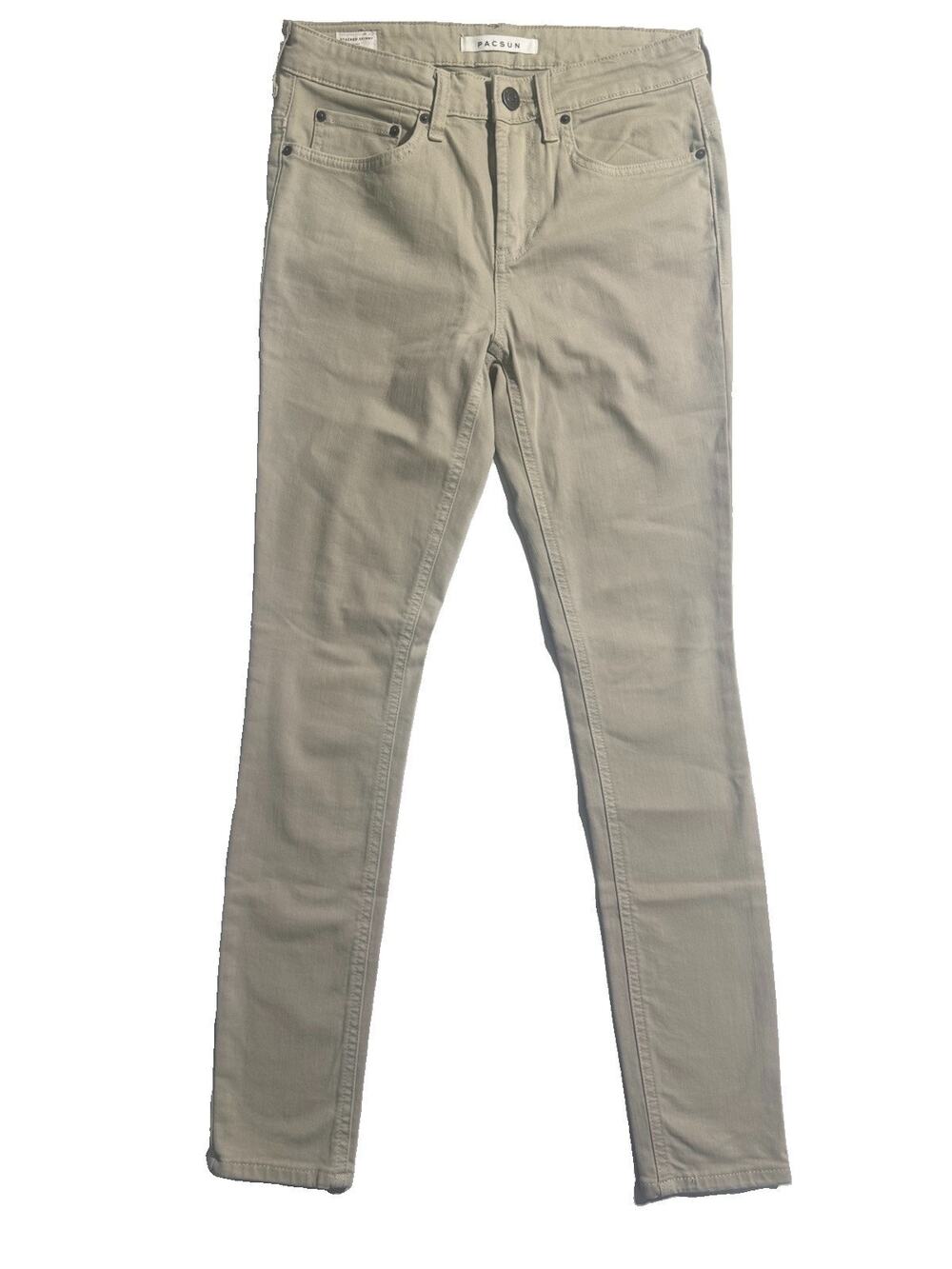 PacSun Stacked Skinny Jeans 28x30 Khaki Tan Stretch Denim Slim Fit Pants 28